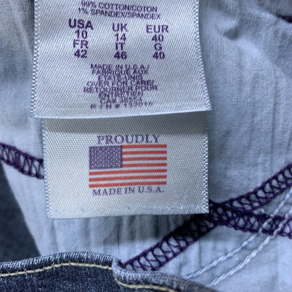 NYDJ Jeans Women's Size 10 Dark Blue Bootcut Lift Tuck USA Made Stretch 30x32 - Picture 5 of 16